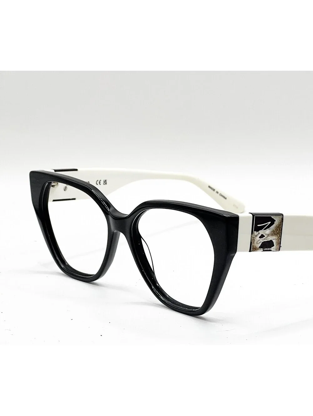Karl Lagerfeld KL6053 004 Black/White Rectangle Authentic Eyeglass Frames 54-16